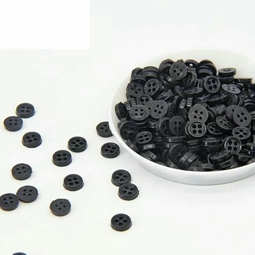 3/4/6 mm Mini-Harz-Rundknöpfe, weiß-schwarze Knöpfe für Puppen, Stofftiere, Kleidung, Nähen, Puppenherstellung, Scrapbooking-Zubehör, 6 mm, a, 100 Stück von QOVBD