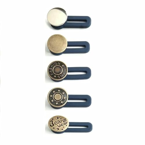 4-teiliges Metallknopf-Verlängerungsset, perfekt zum Nähen jeder Jeanshose, einziehbarer Hosenbundknopf, verlängerte Schnallen, Befestigungsset, 4-teilig 4-teiliges Metallknopf-Verlängerungsset, perfekt zum Nähen jeder Jeanshose, einziehbarer Hosenbundknopf, verlängerte Schnallen, Befestigungsset, 4-teilig von QOVBD
