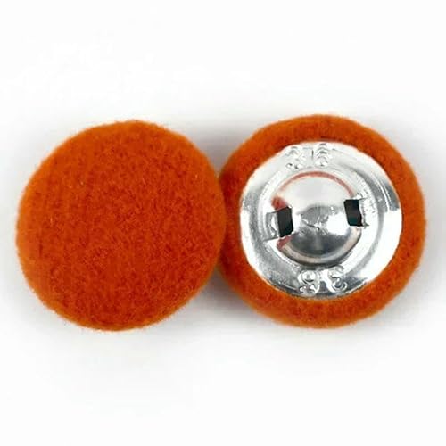 50 Stück 15–38 mm Kaschmir-bezogene Knöpfe, dekorativer Windjacken-Mantelknopf, Kleidung, Scrapbook, DIY-Nähzubehör-Orange-28 mm von QOVBD