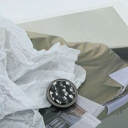8/23/25 mm hochwertige Metallknöpfe, Inlay, Bekleidungsnähknopf für französischen Mantel, Wollkleidung, Pullover, dekorative Schnalle, Zubehör – Schwarz-Weiß – 23,0 mm, 5 Stück 8/23/25 mm hochwertige Metallknöpfe, Inlay, Bekleidungsnähknopf für französischen Mantel, Wollkleidung, Pullover, dekorative Schnalle, Zubehör – Schwarz-Weiß – 23,0 mm, 5 Stück von QOVBD