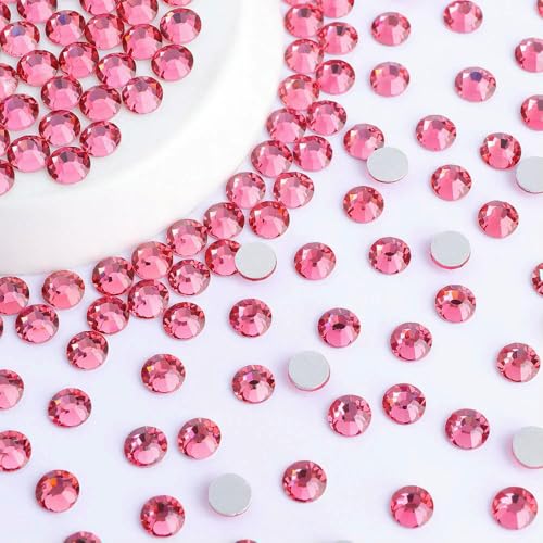 Glas-Strasssteine ohne Hotfix, SS6–SS30, silberne Unterseite, Glitzersteine, Kristall, Nagelkunst, DIY, Basteln, Dekoration, Rose, SS8, 1440 Stück Glas-Strasssteine ohne Hotfix, SS6–SS30, silberne Unterseite, Glitzersteine, Kristall, Nagelkunst, DIY, Basteln, Dekoration, Rose, SS8, 1440 Stück von QOVBD