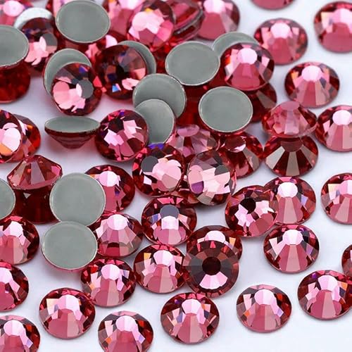 Mehrfarbige SS6-SS30 Kristallglas-Glitzer-Strasssteine mit flacher Rückseite, Hotfix-Strasssteine für Nagelkunst, Nähen und Stoffdekoration, Rose, SS30, 288 Stück Mehrfarbige SS6-SS30 Kristallglas-Glitzer-Strasssteine mit flacher Rückseite, Hotfix-Strasssteine für Nagelkunst, Nähen und Stoffdekoration, Rose, SS30, 288 Stück von QOVBD