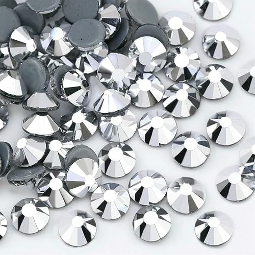 Mehrfarbige SS6-SS30 Kristallglas-Glitzer-Strasssteine mit flacher Rückseite, Hotfix-Strasssteine für Nagelkunst, Nähen und Stoffdekoration, Silber, SS20, 1440 Stück Mehrfarbige SS6-SS30 Kristallglas-Glitzer-Strasssteine mit flacher Rückseite, Hotfix-Strasssteine für Nagelkunst, Nähen und Stoffdekoration, Silber, SS20, 1440 Stück von QOVBD