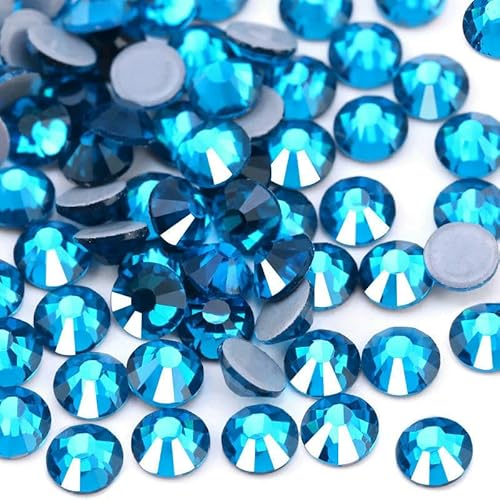 Mehrfarbige SS6-SS30 Kristallglas-Glitzer-Strasssteine mit flacher Rückseite, Hotfix-Strasssteine für Nagelkunst, Nähen und Stoffdekoration – Capriblau – SS20 – 1440 Stück Mehrfarbige SS6-SS30 Kristallglas-Glitzer-Strasssteine mit flacher Rückseite, Hotfix-Strasssteine für Nagelkunst, Nähen und Stoffdekoration – Capriblau – SS20 – 1440 Stück von QOVBD