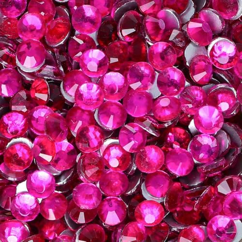 Neue SS6-SS30 Glaskristall-Strasssteine, Glitzer-Strasssteine mit flacher Rückseite für DIY-Nagelkunst, Basteldekoration, Hellfuchsia, SS30, 288 Stück Neue SS6-SS30 Glaskristall-Strasssteine, Glitzer-Strasssteine mit flacher Rückseite für DIY-Nagelkunst, Basteldekoration, Hellfuchsia, SS30, 288 Stück von QOVBD
