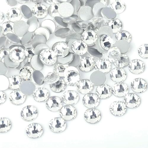 Nicht Hot Fix Flatback Strasssteine und Dekorationen Kristall Nail Art Zubehör Nagelaufkleber Glitzerstein Diamant DIY-Kristall-SS12 (1440 Stück) von QOVBD