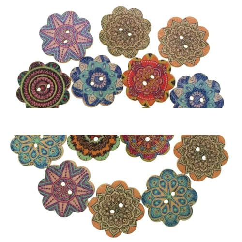 Runder Holzknopf für Hochzeitsdekoration, Nähzubehör, gemischtes Muster, schwarze Farbe, bedruckt, 50 Stück, 15 mm, 20 mm, 25 mm-Mix-Farbe-20 MM Runder Holzknopf für Hochzeitsdekoration, Nähzubehör, gemischtes Muster, schwarze Farbe, bedruckt, 50 Stück, 15 mm, 20 mm, 25 mm-Mix-Farbe-20 MM von QOVBD