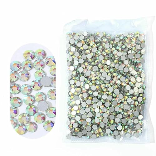 SS3~SS20 Superhelle Kristallglas-Strasssteine, flache Rückseite, SS3-SS8, nicht HotFix, flache Rückseite für Nagelkunst-Dekorationen, Kristall AB-SS3, 1440 Stück SS3~SS20 Superhelle Kristallglas-Strasssteine, flache Rückseite, SS3-SS8, nicht HotFix, flache Rückseite für Nagelkunst-Dekorationen, Kristall AB-SS3, 1440 Stück von QOVBD