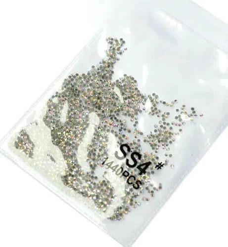 SS3-SS8 1440 Stück Crystal AB Gold 3D Nicht Hotfix FlatBack Strass Nähen & Stoff Bekleidung Nail Art Strass Dekorationen-Kleber AB ss4 1440 Stück von QOVBD