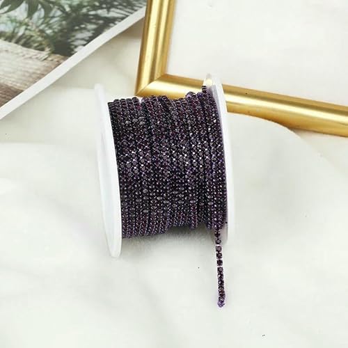 SS6–SS12, 9,1 m, bunt, dichte Strass-Kette, zum Aufnähen auf Glaskristall-Becherkette, Gule auf Strass-Streifen für Heimwerker, Amethyst, SS12, 3,0 mm, 9,1 m pro Rolle SS6–SS12, 9,1 m, bunt, dichte Strass-Kette, zum Aufnähen auf Glaskristall-Becherkette, Gule auf Strass-Streifen für Heimwerker, Amethyst, SS12, 3,0 mm, 9,1 m pro Rolle von QOVBD