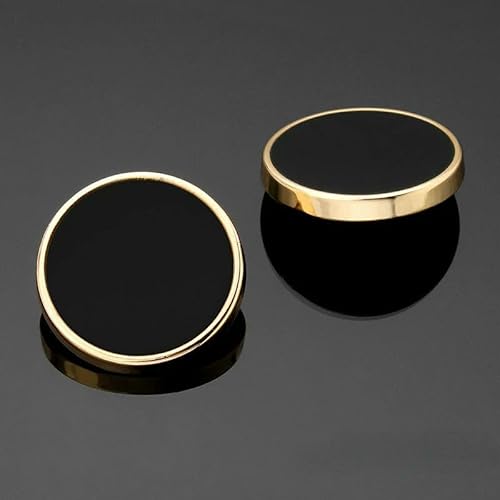 Stück einfache Kleidungsknöpfe mit goldenem Schaft, schwarz-weiße Metallknöpfe für DIY-Damen, Herren, Mäntel, Nähmaterial, 11/15/18/20/13/25 mm, Schwarz, 11 mm, 6 Stück Stück einfache Kleidungsknöpfe mit goldenem Schaft, schwarz-weiße Metallknöpfe für DIY-Damen, Herren, Mäntel, Nähmaterial, 11/15/18/20/13/25 mm, Schwarz, 11 mm, 6 Stück von QOVBD