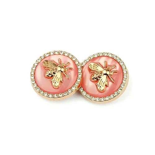 Stück modische Bienenknöpfe, süße 3D-Biene, 18 mm/23,0 mm, runde Metallknöpfe mit Schaft, Blusen-/Pullover-Zubehör, Pink, 23,0 mm Stück modische Bienenknöpfe, süße 3D-Biene, 18 mm/23,0 mm, runde Metallknöpfe mit Schaft, Blusen-/Pullover-Zubehör, Pink, 23,0 mm von QOVBD