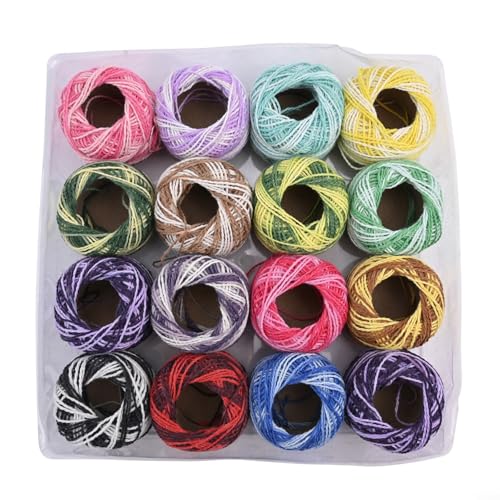 Cotton Thread Essentials 16 Stück, verschiedene Farben für alle Ihre Handnähprojekte (16 Stück gemischte Farben) von QOXEZY