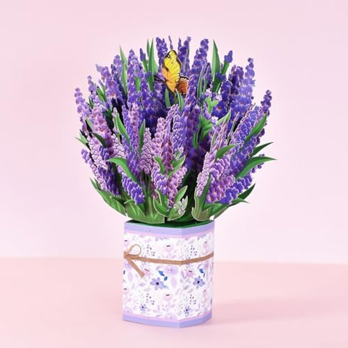 Elegante Grußkarte mit 3D-Effekt, Blumenstrauß, ideal zum Muttertag (C) von QOXEZY