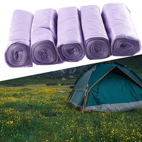 Tragbare Müllbeutel für Outdoor-Aktivitäten, ideal für Camping, Festivals und Haushaltsreinigungsaufgaben, Blau, 5 Stück von QOXEZY