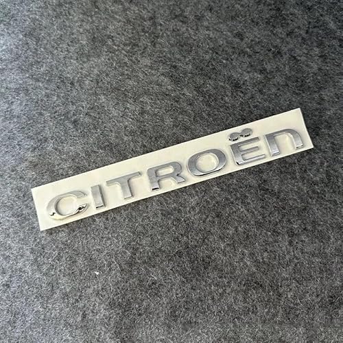 QPDDFG Auto Emblem für Citroen C1, Auto Buchstaben Abzeichen Badge Aufkleber, Abzeichen Embleme Buchstaben Auto Badge Aufkleber Sticker Dekoration,B Silver von QPDDFG