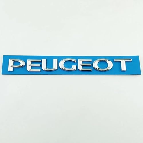 QPDDFG Auto Emblem für Peugeot 107 2008-2012, Auto Buchstaben Abzeichen Badge Aufkleber, Abzeichen Embleme Buchstaben Auto Badge Aufkleber Sticker Dekoration,B Silver von QPDDFG