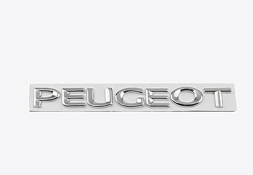 QPDDFG Auto Emblem für Peugeot 107 2012 2013 2014, Auto Buchstaben Abzeichen Badge Aufkleber, Abzeichen Embleme Buchstaben Auto Badge Aufkleber Sticker Dekoration,A Silver von QPDDFG