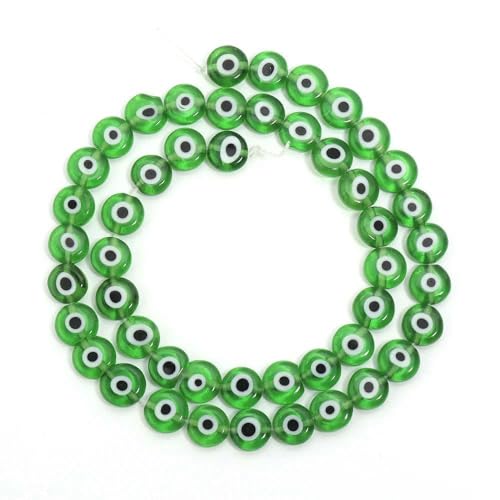 1 Strang 4 6 8 10 mm Lampwork flache runde Perlen mehrfarbige lose Abstandsperlen aus Glas für DIY-Charm-Armbandzubehör-GN-4,0 mm ca. 90 Stück von QPFNEI