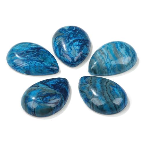 10 Stück natürliche flache Tigerauge-Stein-Cabochon-Perlen, Wassertropfen-Patch, Kamee-Perlen zur Schmuckherstellung, DIY-Ring, Ohrringe, Armbänder, Nr. 28, Jaspis, 18 x 25 mm 10 Stück natürliche flache Tigerauge-Stein-Cabochon-Perlen, Wassertropfen-Patch, Kamee-Perlen zur Schmuckherstellung, DIY-Ring, Ohrringe, Armbänder, Nr. 28, Jaspis, 18 x 25 mm von QPFNEI