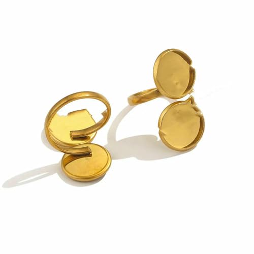 10 Stück verstellbare Ringfassungen aus Edelstahl, blanke Basis, Glascabochons, Kameen-Lünetten, DIY-Tablett, blanke Ringe, Schmuckzubehör-Z2092G12 10 Stück verstellbare Ringfassungen aus Edelstahl, blanke Basis, Glascabochons, Kameen-Lünetten, DIY-Tablett, blanke Ringe, Schmuckzubehör-Z2092G12 von QPFNEI