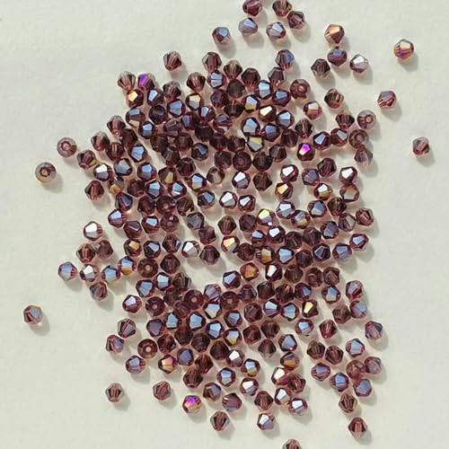 100 Stück 4,0 mm glänzende facettierte österreichische Kristallperlen, Doppelkegelperlen, lose Abstandsperlen zur Schmuckherstellung, DIY-Armband, Halskette, Anhänger-23 von QPFNEI