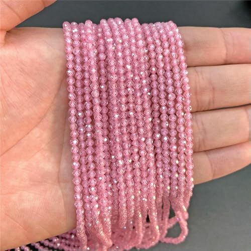 2 mm, 3,0 mm, 4,0 mm, facettierter Naturstein, rosa Rosenquarz, Kristallperlen, runde Amethyste, lose Perlen für die Herstellung von Halsketten mit DIY-Schmuck, Zirkonia, 2 mm, ca. 180 Stück 2 mm, 3,0 mm, 4,0 mm, facettierter Naturstein, rosa Rosenquarz, Kristallperlen, runde Amethyste, lose Perlen für die Herstellung von Halsketten mit DIY-Schmuck, Zirkonia, 2 mm, ca. 180 Stück von QPFNEI