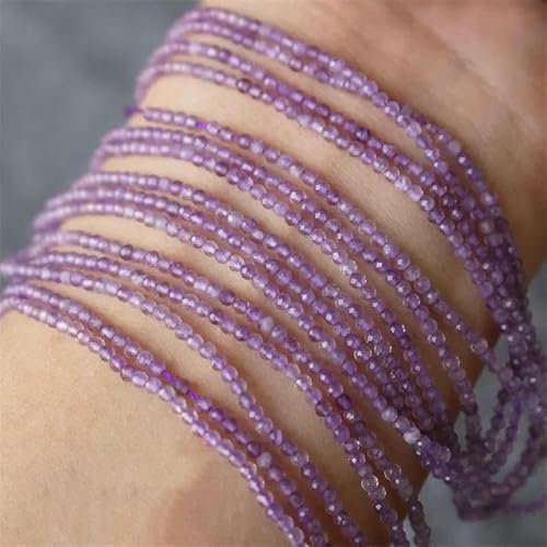 2 mm Naturstein Amethyst Tigerauge Lapislazuli Perlen eingelegt mit hellen Perlen Schmuckherstellung DIY Halskette Armband Schmuck-Amethyst-4,0 mm von QPFNEI