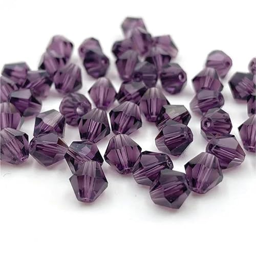 3/4/6 mm österreichische Doppelkegel-Kristallperlen, Glasperlen, lose Abstandsperlen zur Schmuckherstellung, DIY-Armband, Halskettenzubehör, 10–6 mm (ca. 45 Stück) von QPFNEI