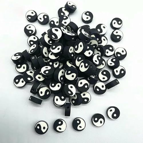 30/60 Stück 10 mm herzförmige Perlen, Polymer-Tonperlen, Abstandshalter, lose Perlen zur Schmuckherstellung, DIY, handgefertigtes Armbandzubehör, 10–120 Stück von QPFNEI