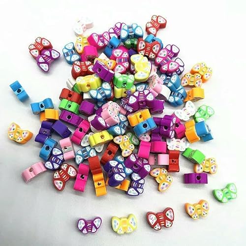 30/60 Stück 10 mm herzförmige Perlen, Polymer-Tonperlen, Abstandshalter, lose Perlen zur Schmuckherstellung, DIY, handgefertigtes Armbandzubehör, 30–120 Stück von QPFNEI