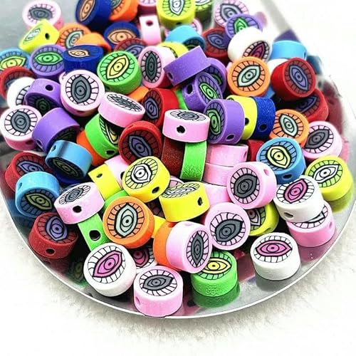 30/60 Stück 10 mm herzförmige Perlen, Polymer-Tonperlen, Abstandshalter, lose Perlen zur Schmuckherstellung, DIY, handgefertigtes Armbandzubehör, 80–120 Stück von QPFNEI