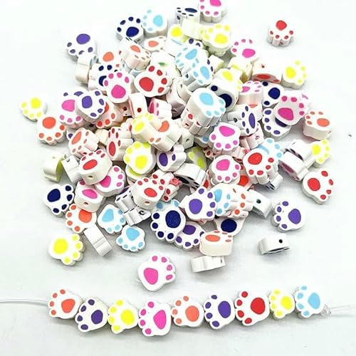 30/60 Stück 10 mm herzförmige Perlen, Polymer-Tonperlen, Abstandshalter, lose Perlen zur Schmuckherstellung, DIY, handgefertigtes Armbandzubehör-03-120 Stück von QPFNEI