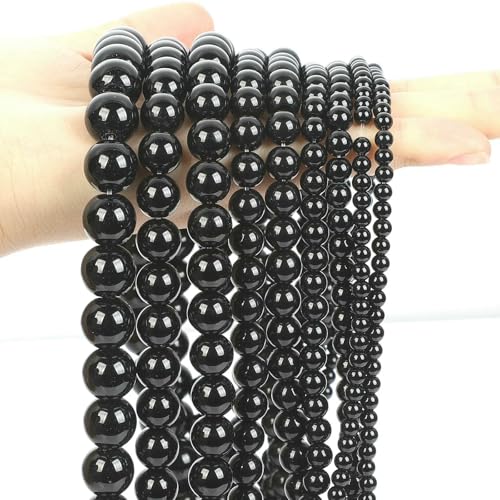 4/6/8/10 mm Natursteinperlen, Lava, Tigerauge, Amazonit, Türkis, Perlen zur Schmuckherstellung, DIY, Jaspis, Achat, Armbandzubehör, Schwarzer Stein, 4,0 mm, 90–92 Stück 4/6/8/10 mm Natursteinperlen, Lava, Tigerauge, Amazonit, Türkis, Perlen zur Schmuckherstellung, DIY, Jaspis, Achat, Armbandzubehör, Schwarzer Stein, 4,0 mm, 90–92 Stück von QPFNEI
