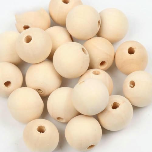 4–50 mm, 1–1000 Stück, natürliche Holzperlen, rund, Abstandshalter, Holzperlen, Bleikugeln, Charms, DIY zur Schmuckherstellung, handgefertigtes Zubehör, 16 mm, 40 Stück von QPFNEI