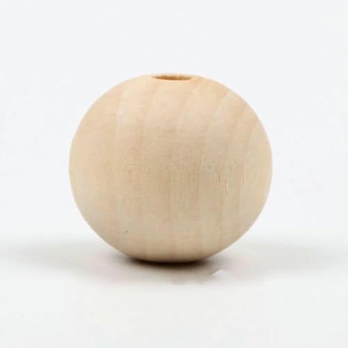 4–50 mm, 1–1000 Stück, natürliche Holzperlen, rund, Abstandshalter, Holzperlen, Bleikugeln, Charms, DIY zur Schmuckherstellung, handgefertigtes Zubehör, 18 mm, 20 Stück von QPFNEI