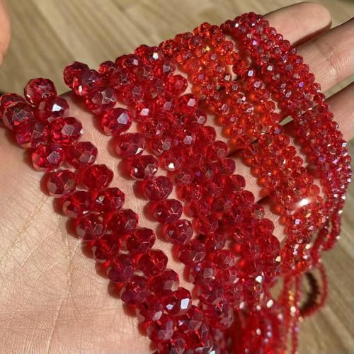 AB Klare österreichische facettierte Kristallrondelle-Glasperlen, lose Abstandsperlen für die Schmuckherstellung, DIY-Armband, Halskette, 3/4/6/8/10/12 mm, Rot, AB-12 mm, ca. 60 Stück AB Klare österreichische facettierte Kristallrondelle-Glasperlen, lose Abstandsperlen für die Schmuckherstellung, DIY-Armband, Halskette, 3/4/6/8/10/12 mm, Rot, AB-12 mm, ca. 60 Stück von QPFNEI