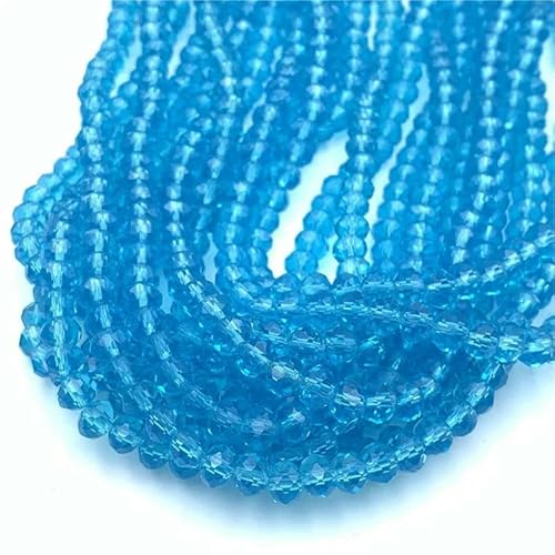 Bunte 2/3/4/6/8 mm Rondelle Österreichische facettierte Kristallglasperlen Lose Abstandsperlen zur Schmuckherstellung DIY-Zubehör-Seeblau-8 mm von QPFNEI