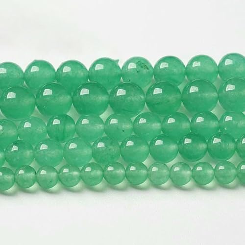 Glatte granatrote Glaskristallperlen, rund, lose Perlen, 15 Zoll Strang, 4 6 8 10 12 mm, zur Schmuckherstellung, DIY-Armband, Halskette, Wassergrüne Perlen, 10 mm, 38 Stück von QPFNEI