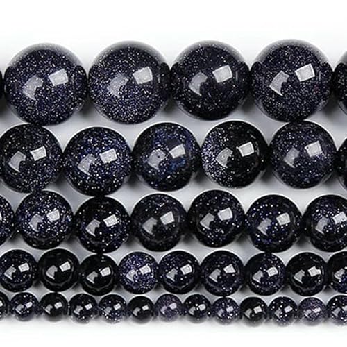 Großhandel 4 6 8 10 12 mm natürlicher blauer Amazonit, rund, loser Stein, Schmuckperlen, Achatperlen, 15 Zoll, DIY-Blauer Sandstein, 12 mm, 30 Stück, 1 Los von QPFNEI