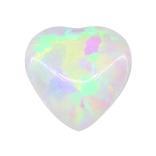 Herzförmiger synthetischer Opal, lose Steine, Basis-Cabochon, Opalperlen, Halbedelsteine zur Schmuckherstellung, 3,0–15 mm, 1 Stück, 9 x 9 mm von QPFNEI