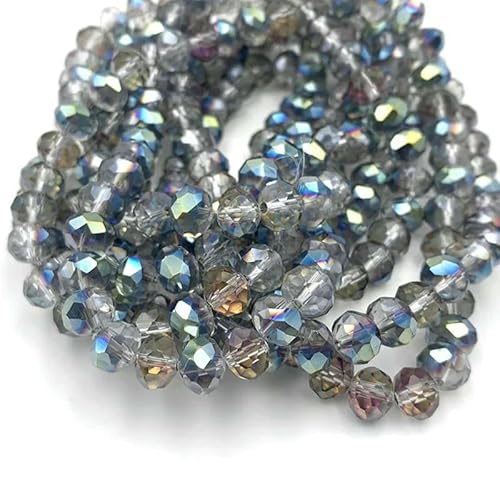 Mehrfarbige 2 3 4 6 8 mm Kristallperlen, Rondelle, lose Abstandshalter, Glasperlen zur Schmuckherstellung, DIY-Halsketten, Armbandzubehör-132-6 mm von QPFNEI