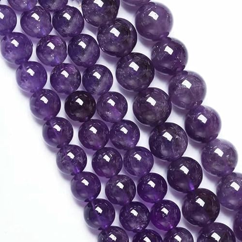 Natürliche hellblaue Perlen in 5A-Qualität, blaue Crackle-Kristallperlen, lose Perlen zur Schmuckherstellung, Armbänder, Damen-Halsketten, 4–12 mm, 5A Amethyste, 10 mm, 36 bis 38 Stück von QPFNEI