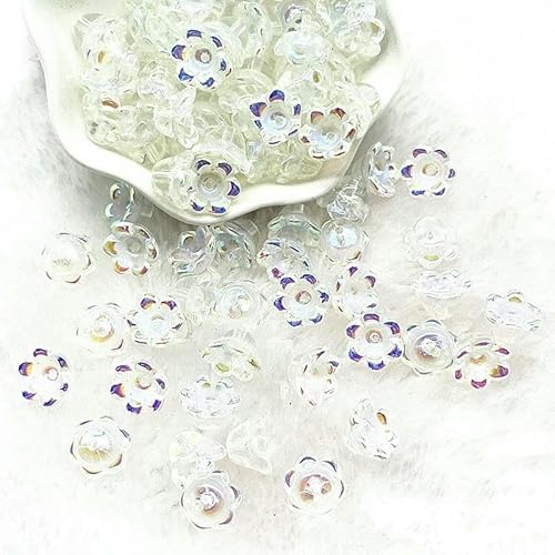 Neue 20 teile/los 7X12mm Bunte Glockenblume Lampwork Perlen Kappen Glas Spacer Perlen für Schmuck Machen DIY Armbänder Haarnadel-18 von QPFNEI