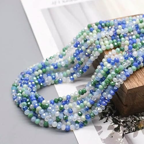 Neue gemischte Farben, 2 mm, 3,0 mm, 4,0 mm, Kristallrondellperlen, facettierte Glasperlen, lose Abstandsperlen für die Schmuckherstellung, DIY-Armband für Frauen, 30–4,0 mm, ca. 112 Stück Neue gemischte Farben, 2 mm, 3,0 mm, 4,0 mm, Kristallrondellperlen, facettierte Glasperlen, lose Abstandsperlen für die Schmuckherstellung, DIY-Armband für Frauen, 30–4,0 mm, ca. 112 Stück von QPFNEI