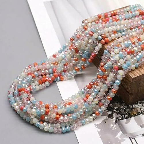 Neue gemischte Farben, 2 mm, 3,0 mm, 4,0 mm, Kristallrondellperlen, facettierte Glasperlen, lose Abstandsperlen für die Schmuckherstellung, DIY-Armband für Frauen, 31–3,0 mm, ca. 112 Stück Neue gemischte Farben, 2 mm, 3,0 mm, 4,0 mm, Kristallrondellperlen, facettierte Glasperlen, lose Abstandsperlen für die Schmuckherstellung, DIY-Armband für Frauen, 31–3,0 mm, ca. 112 Stück von QPFNEI