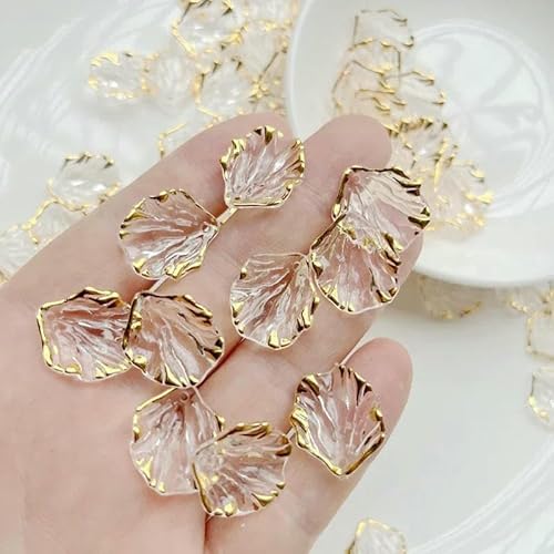 Weiß gilt eingefasst transparent blatt channeling perlen diy haar ohrringe armband anhänger herstellung dekorative zubehör 30 stücke/lot-N091 von QPFNEI