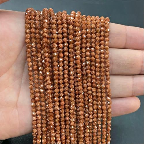 mm, 3,0 mm, 4,0 mm, facettierter Naturstein, rosa Rosenquarz, Kristallperlen, runde Amethyste, lose Perlen für DIY-Schmuckherstellung, Halskette – Goldsandstein – 4,0 mm, ca. 90 Stück mm, 3,0 mm, 4,0 mm, facettierter Naturstein, rosa Rosenquarz, Kristallperlen, runde Amethyste, lose Perlen für DIY-Schmuckherstellung, Halskette – Goldsandstein – 4,0 mm, ca. 90 Stück von QPFNEI