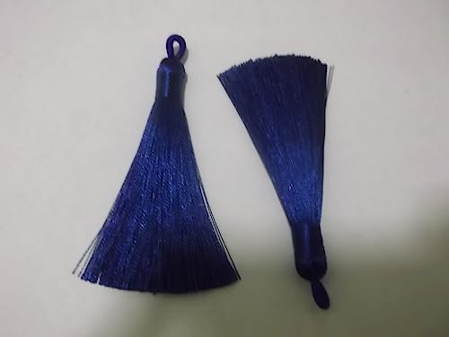 5 Stück – seidig weiche königsblaue Quasten mit Schlaufen für Lesezeichen Schlüsselanhänger DIY Handwerk Anhänger Dekorationen (Königsblau) von QPSupplies