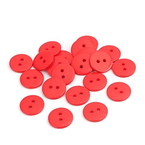 50 Stück rot rund 15mm Nähen Knöpfe aus Harz 2 Löcher für Kartenherstellung Scrapbooking Basteln von QPSupplies